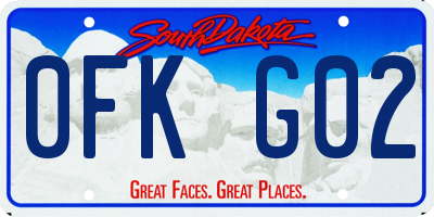 SD license plate 0FKG02