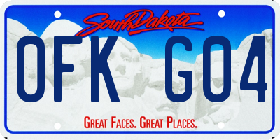 SD license plate 0FKG04