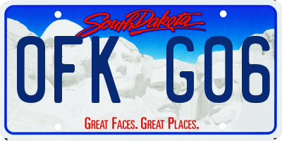 SD license plate 0FKG06