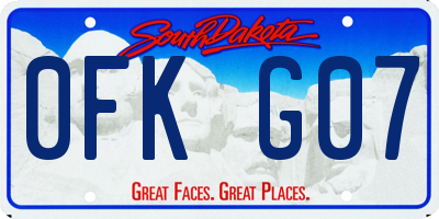 SD license plate 0FKG07
