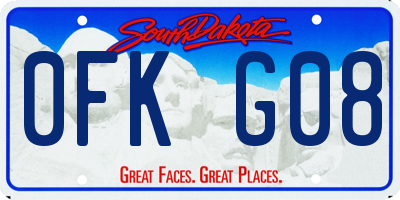 SD license plate 0FKG08