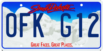 SD license plate 0FKG12