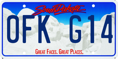 SD license plate 0FKG14