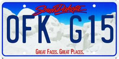 SD license plate 0FKG15