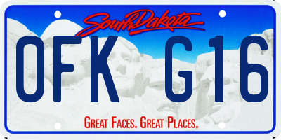 SD license plate 0FKG16