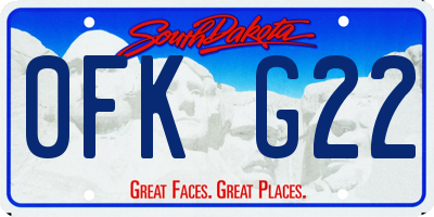 SD license plate 0FKG22
