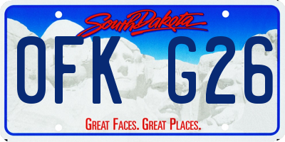 SD license plate 0FKG26