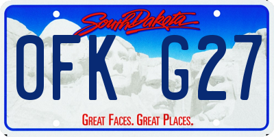 SD license plate 0FKG27