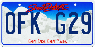 SD license plate 0FKG29