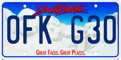 SD license plate 0FKG30