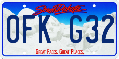 SD license plate 0FKG32