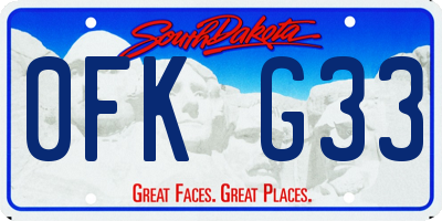 SD license plate 0FKG33