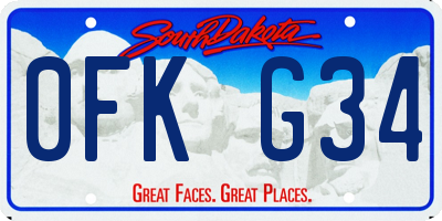 SD license plate 0FKG34