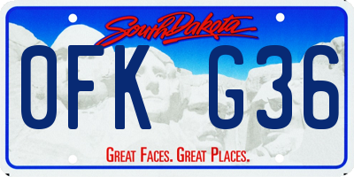 SD license plate 0FKG36