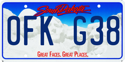 SD license plate 0FKG38