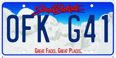 SD license plate 0FKG41