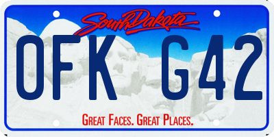 SD license plate 0FKG42