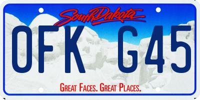 SD license plate 0FKG45