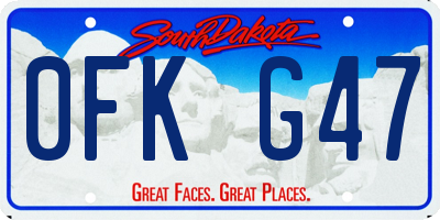 SD license plate 0FKG47