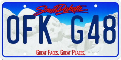SD license plate 0FKG48