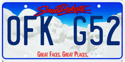 SD license plate 0FKG52