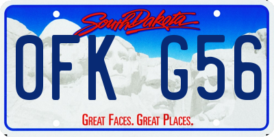 SD license plate 0FKG56