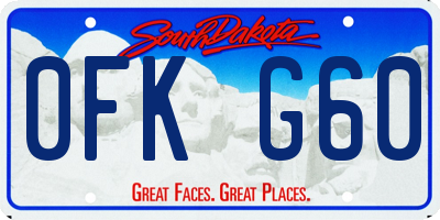 SD license plate 0FKG60