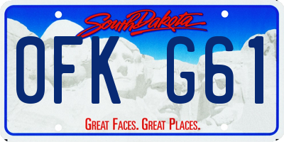 SD license plate 0FKG61
