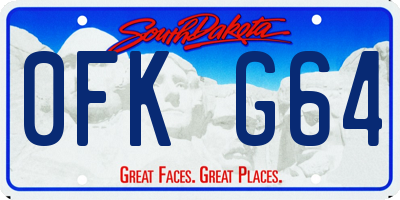 SD license plate 0FKG64