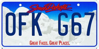 SD license plate 0FKG67