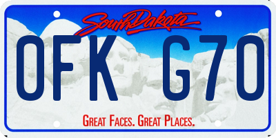 SD license plate 0FKG70