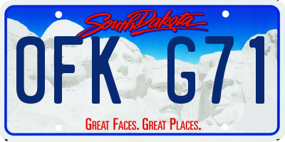 SD license plate 0FKG71