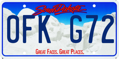 SD license plate 0FKG72