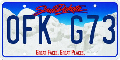 SD license plate 0FKG73