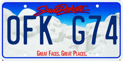 SD license plate 0FKG74