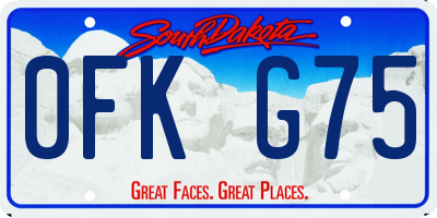SD license plate 0FKG75