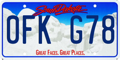 SD license plate 0FKG78