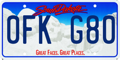 SD license plate 0FKG80