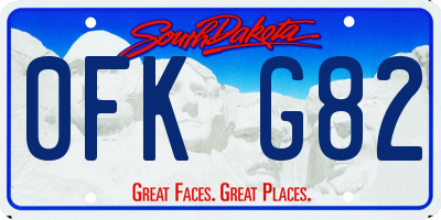 SD license plate 0FKG82