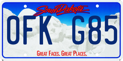 SD license plate 0FKG85