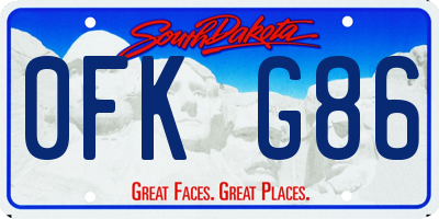 SD license plate 0FKG86