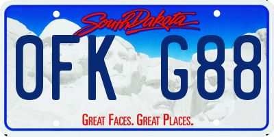SD license plate 0FKG88
