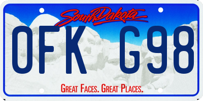 SD license plate 0FKG98