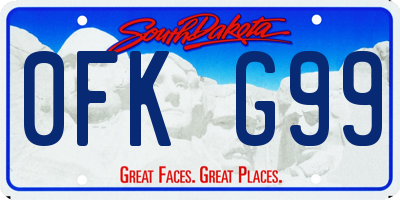 SD license plate 0FKG99