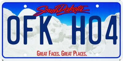 SD license plate 0FKH04