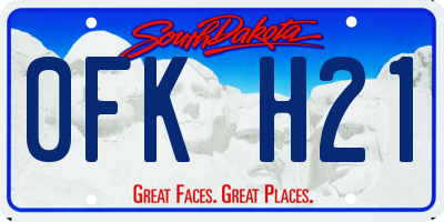 SD license plate 0FKH21