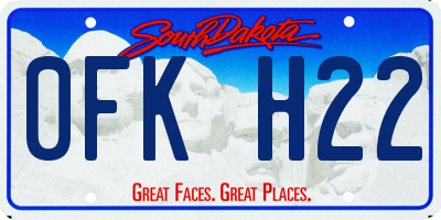 SD license plate 0FKH22