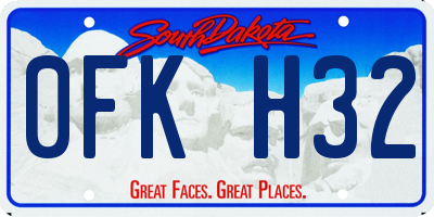 SD license plate 0FKH32
