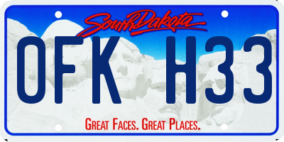 SD license plate 0FKH33