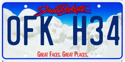SD license plate 0FKH34